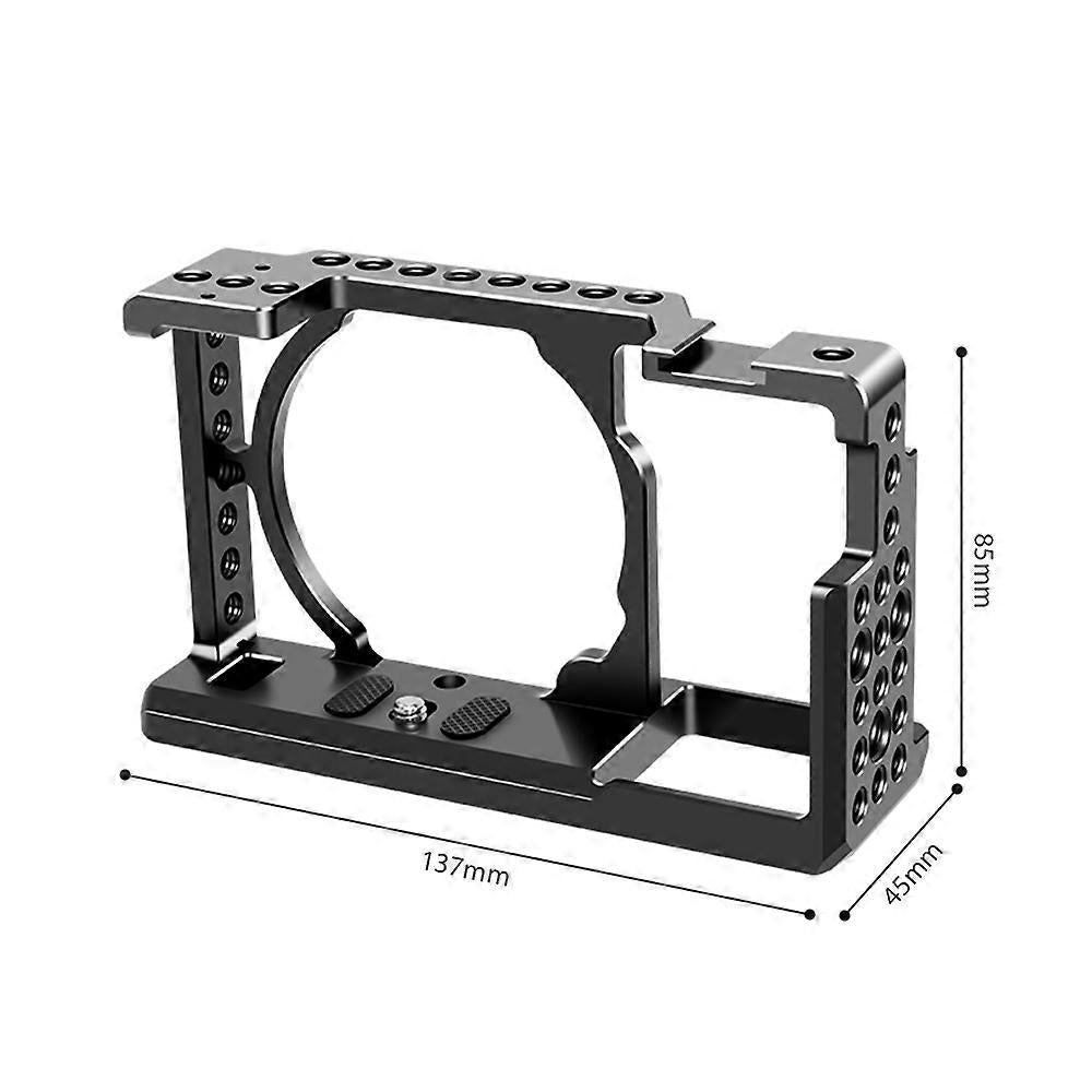 Aluminum Camera Cage with Top Handle – Compatible with Mirrorless Cameras, Cold Shoe Mount