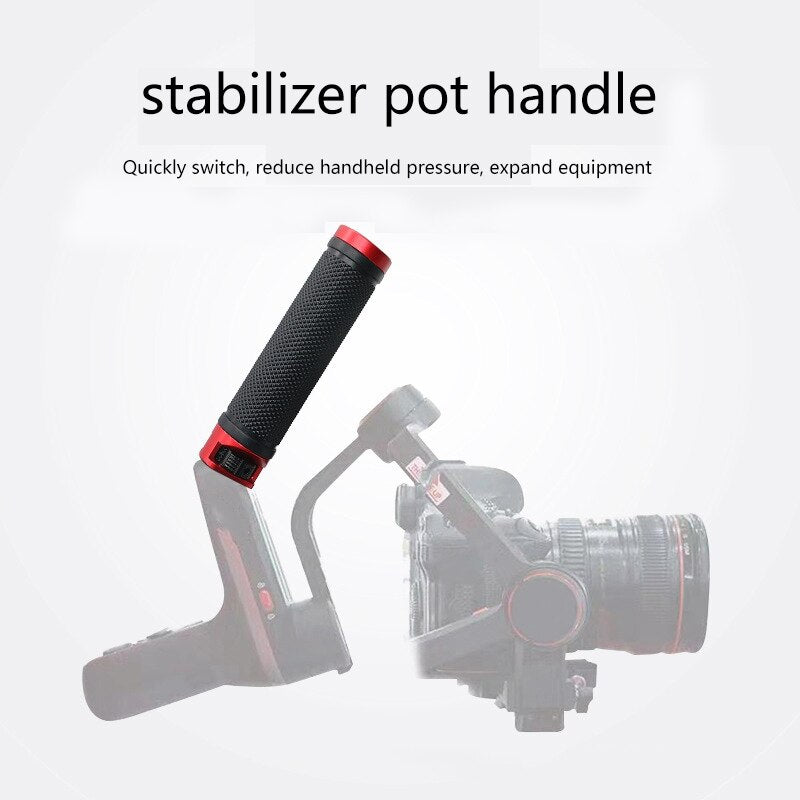 Quick Release Handle Grip for Gimbal Stabilizers – 1/4" & 3/8" Mounting Holes with Cold Shoe