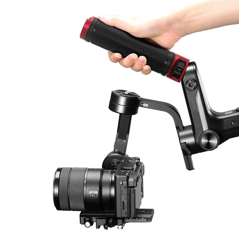 Quick Release Handle Grip for Gimbal Stabilizers – 1/4" & 3/8" Mounting Holes with Cold Shoe